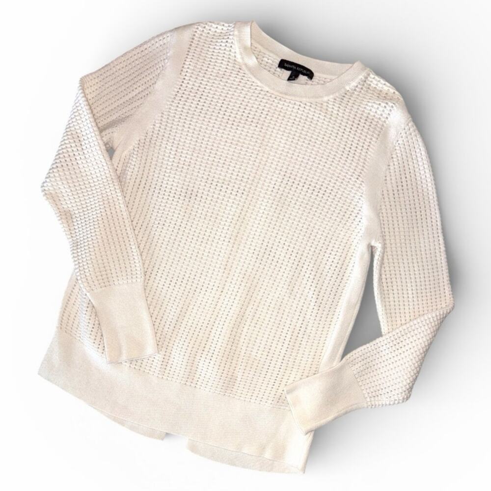 Banana Republic Open Knit Vented-Back Pullover Sweater size Small